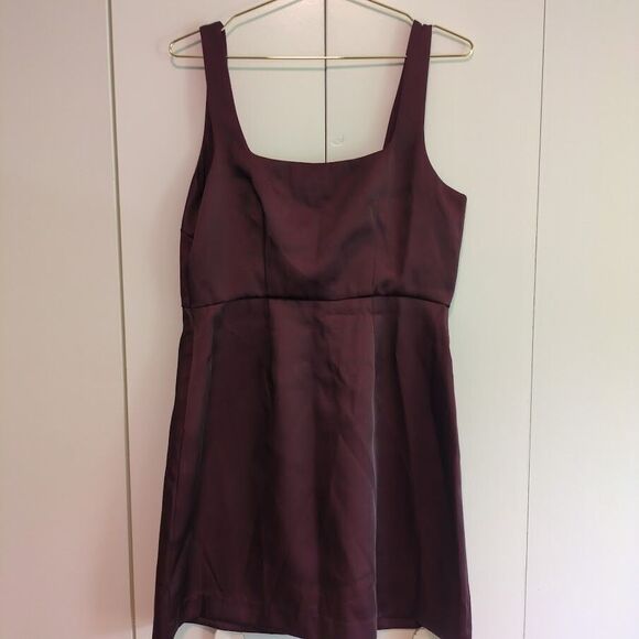 NEW A New Day Womens 16 Burgundy Mini Dress Formal Square Neck - Picture 4 of 5